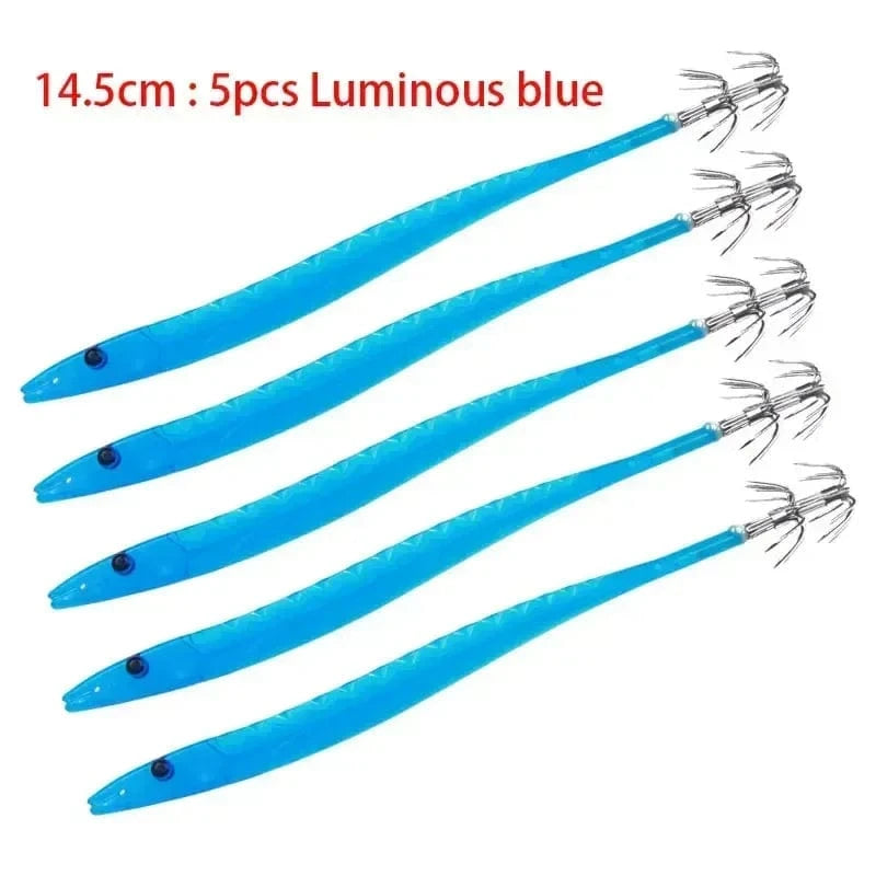 China China 5pcs-14.5cm C 5Pcs Egi Squid Bait Glow-in-the-dark Fishing Accessories Korea Sea Wood Shrimp Bait Squid Octopus Cuttlefish Bait Fishing Tackle