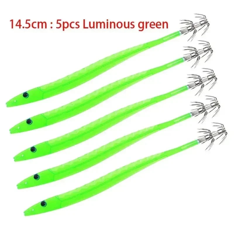 China China 5pcs-14.5cm D 5Pcs Egi Squid Bait Glow-in-the-dark Fishing Accessories Korea Sea Wood Shrimp Bait Squid Octopus Cuttlefish Bait Fishing Tackle