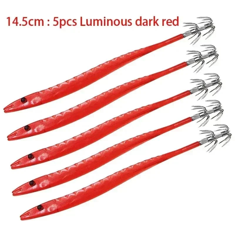 China China 5pcs-14.5cm E 5Pcs Egi Squid Bait Glow-in-the-dark Fishing Accessories Korea Sea Wood Shrimp Bait Squid Octopus Cuttlefish Bait Fishing Tackle