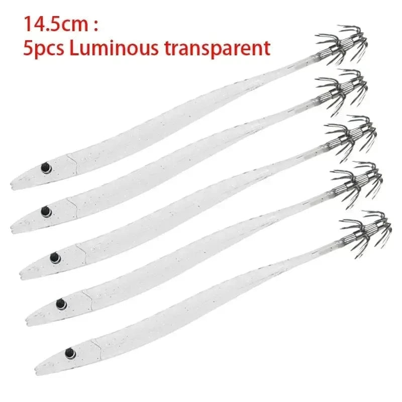 China China 5pcs-14.5cm H 5Pcs Egi Squid Bait Glow-in-the-dark Fishing Accessories Korea Sea Wood Shrimp Bait Squid Octopus Cuttlefish Bait Fishing Tackle