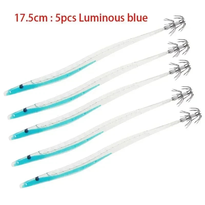 China China 5pcs-17.5cm I 5Pcs Egi Squid Bait Glow-in-the-dark Fishing Accessories Korea Sea Wood Shrimp Bait Squid Octopus Cuttlefish Bait Fishing Tackle