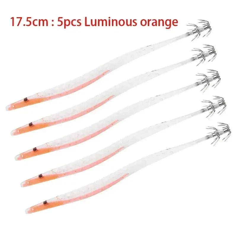 China China 5pcs-17.5cm K 5Pcs Egi Squid Bait Glow-in-the-dark Fishing Accessories Korea Sea Wood Shrimp Bait Squid Octopus Cuttlefish Bait Fishing Tackle