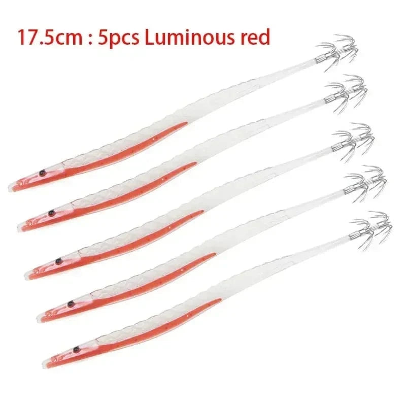 China China 5pcs-17.5cm L 5Pcs Egi Squid Bait Glow-in-the-dark Fishing Accessories Korea Sea Wood Shrimp Bait Squid Octopus Cuttlefish Bait Fishing Tackle