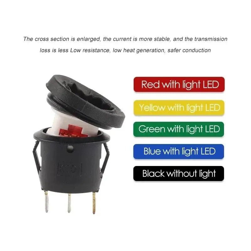 China China 5Pcs 2/3Pin 25mm 6A/10A 250V Round Rocker Dot Boat LED Light Waterproof Rocker Switch Car Auto Boat Marine Power Button Switch