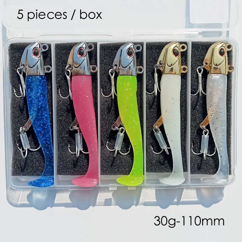 China China 5pcs 30g Artificial Bait Lumious/Glow Mackerel Sea Bullet Bass Snapper Fishing Lure Wobblers Swimbait Jigging Plastic Baits