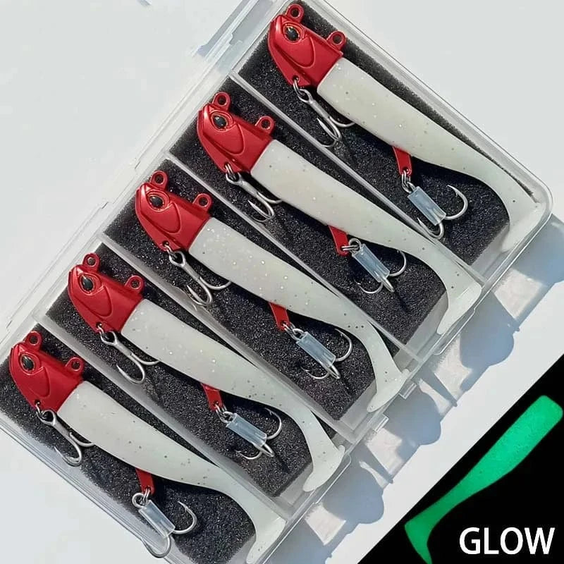 China China 5pcs 30g Artificial Bait Lumious/Glow Mackerel Sea Bullet Bass Snapper Fishing Lure Wobblers Swimbait Jigging Plastic Baits