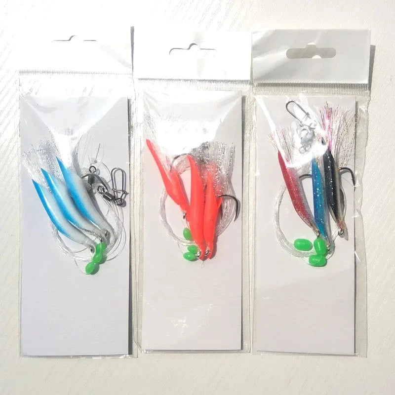 China China 5pcs 6/0 red tuna Cod bass Sea rig Sabiki rigs flasher rig boat fishing game fishing lure jigging lure
