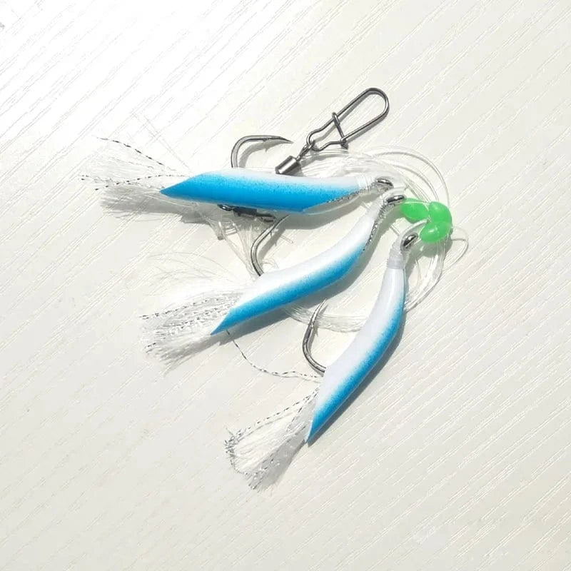 China China 5pcs 6/0 red tuna Cod bass Sea rig Sabiki rigs flasher rig boat fishing game fishing lure jigging lure