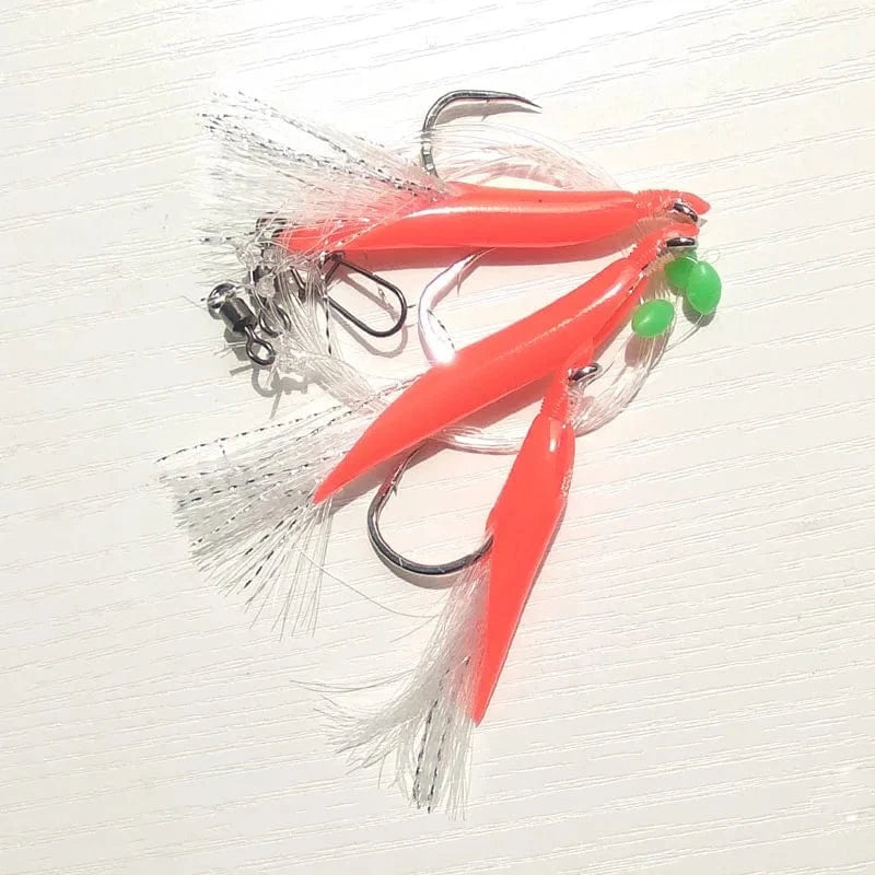 China China 5pcs 6/0 red tuna Cod bass Sea rig Sabiki rigs flasher rig boat fishing game fishing lure jigging lure