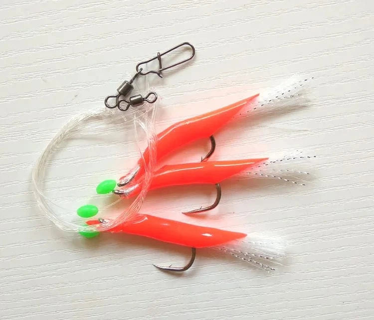 China China 5pcs 6/0 red tuna Cod bass Sea rig Sabiki rigs flasher rig boat fishing game fishing lure jigging lure