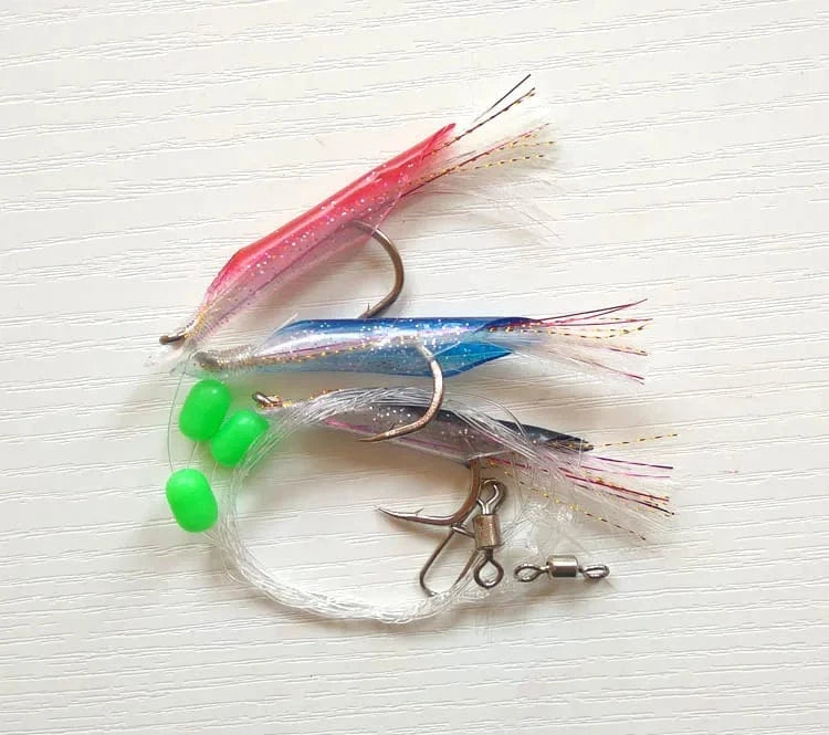 China China 5pcs 6/0 red tuna Cod bass Sea rig Sabiki rigs flasher rig boat fishing game fishing lure jigging lure