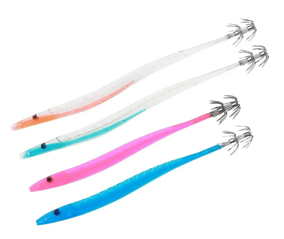 China China 5Pcs Egi Squid Bait Glow-in-the-dark Fishing Accessories Korea Sea Wood Shrimp Bait Squid Octopus Cuttlefish Bait Fishing Tackle
