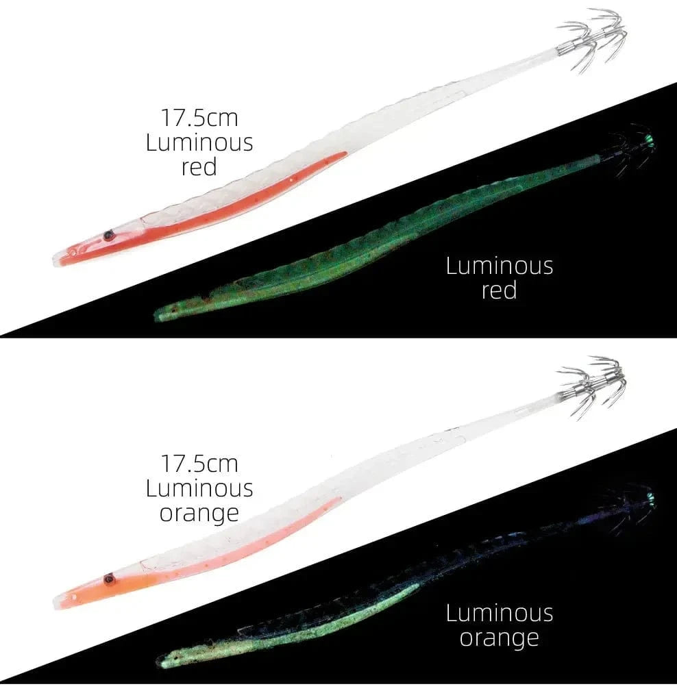 China China 5Pcs Egi Squid Bait Glow-in-the-dark Fishing Accessories Korea Sea Wood Shrimp Bait Squid Octopus Cuttlefish Bait Fishing Tackle