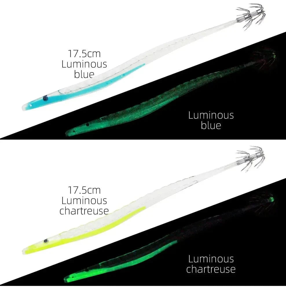 China China 5Pcs Egi Squid Bait Glow-in-the-dark Fishing Accessories Korea Sea Wood Shrimp Bait Squid Octopus Cuttlefish Bait Fishing Tackle
