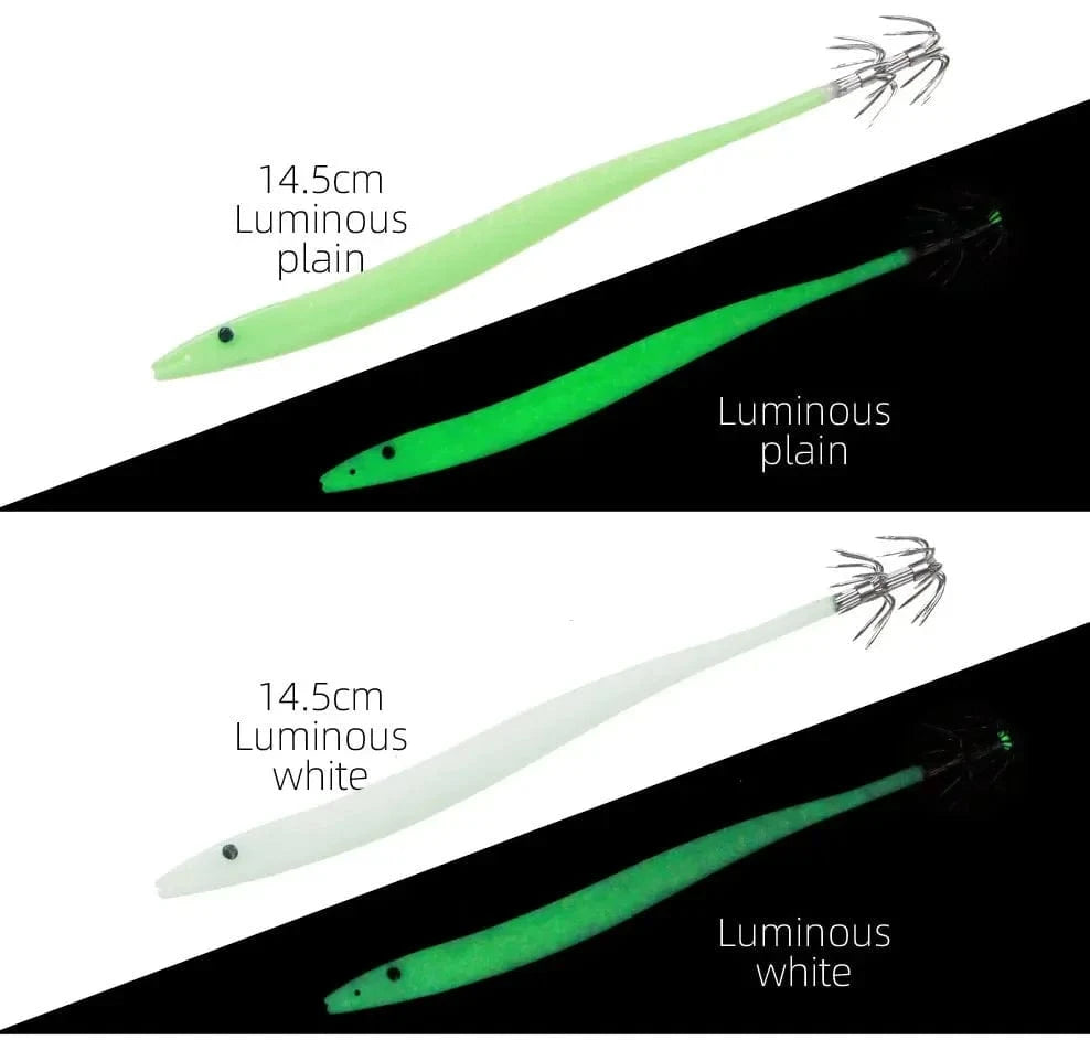 China China 5Pcs Egi Squid Bait Glow-in-the-dark Fishing Accessories Korea Sea Wood Shrimp Bait Squid Octopus Cuttlefish Bait Fishing Tackle