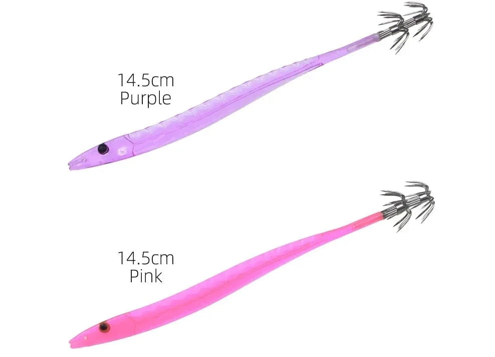 China China 5Pcs Egi Squid Bait Glow-in-the-dark Fishing Accessories Korea Sea Wood Shrimp Bait Squid Octopus Cuttlefish Bait Fishing Tackle