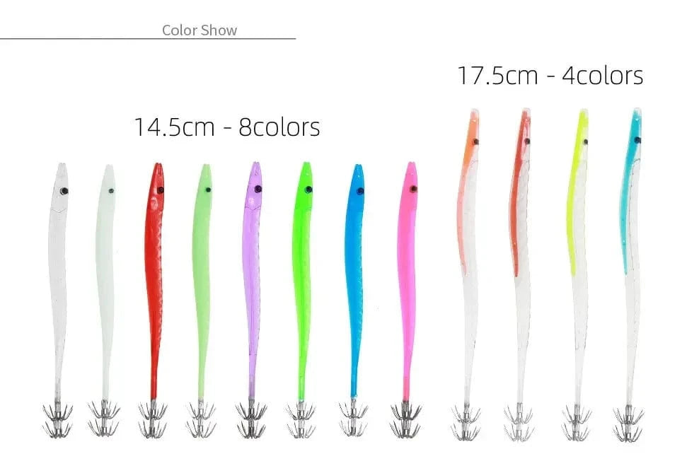 China China 5Pcs Egi Squid Bait Glow-in-the-dark Fishing Accessories Korea Sea Wood Shrimp Bait Squid Octopus Cuttlefish Bait Fishing Tackle