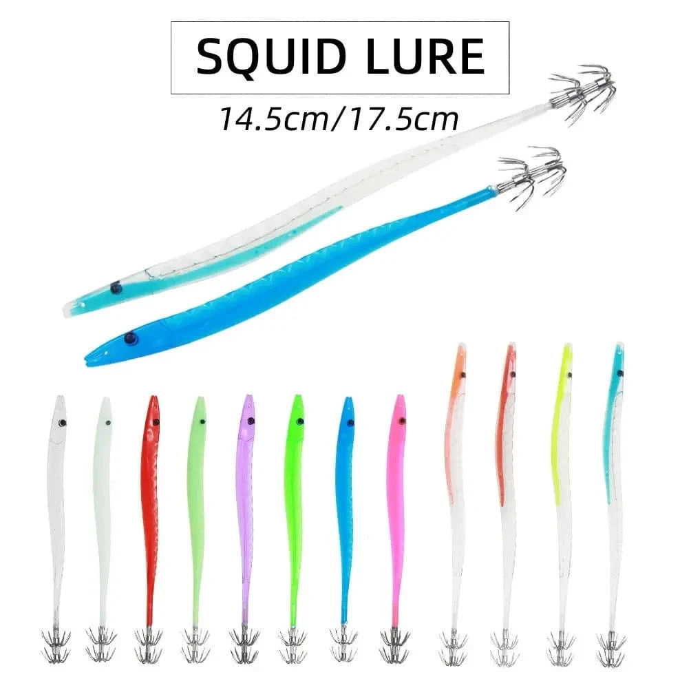 China China 5Pcs Egi Squid Bait Glow-in-the-dark Fishing Accessories Korea Sea Wood Shrimp Bait Squid Octopus Cuttlefish Bait Fishing Tackle