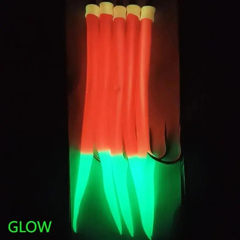China China 5pcs Luminous Glow Red with flasher Codfish Cod poloc Tuna Fishing Sea rig Sabiki sea fishing rigs sea fishing hook boat fishing
