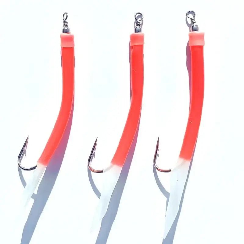 China China 5pcs Luminous Glow Red with flasher Codfish Cod poloc Tuna Fishing Sea rig Sabiki sea fishing rigs sea fishing hook boat fishing
