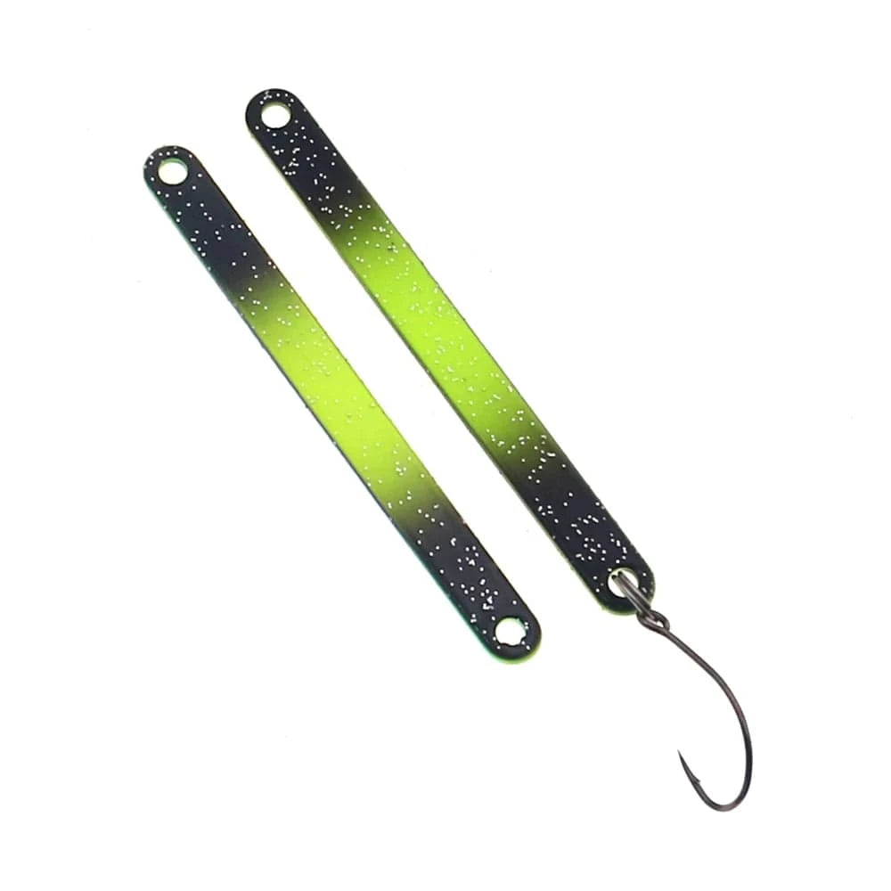 China China 5PCS PescaTrout Stick Ice Fishing Spoon 2.3g 3.8g Colorful Spoon Bait Copper Metal Fishing Lure For Trout Pike Perch