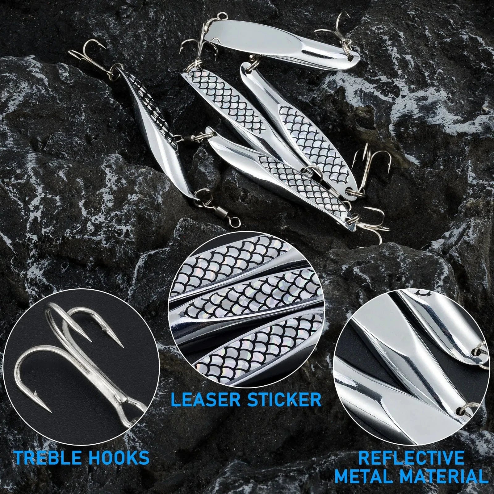 China China 5pcs Saltwater Fishing Spoon Balancer Winter Fishing Metal Spoon Long Casting Jigging Wobble for Pike Mackerel Catfish 21g 28g