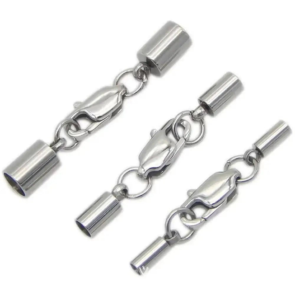 China China 5Pcs Stainless Steel Leather Cords Lobster Clasps Hooks Connectors Leather Rope DIY Crafts Jewelry Making Fit 1.5/2/2.5/3/4 mm