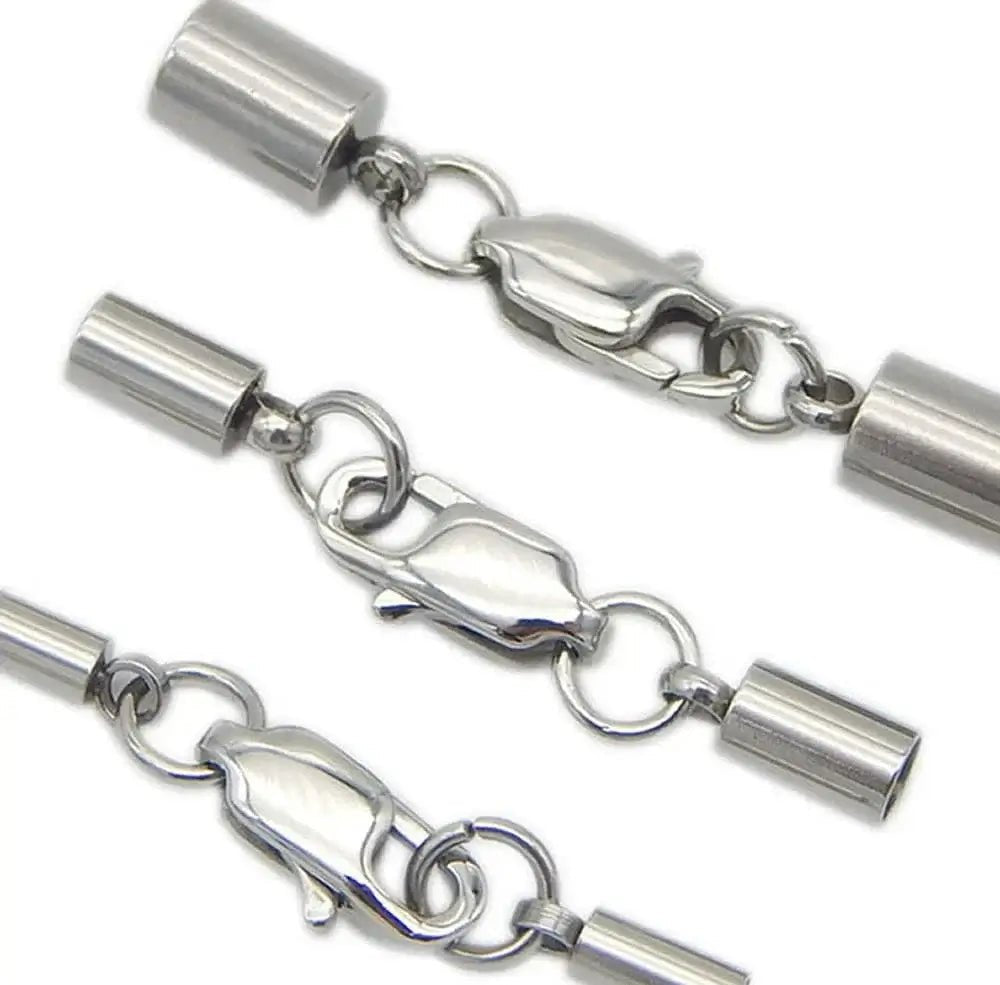 China China 5Pcs Stainless Steel Leather Cords Lobster Clasps Hooks Connectors Leather Rope DIY Crafts Jewelry Making Fit 1.5/2/2.5/3/4 mm