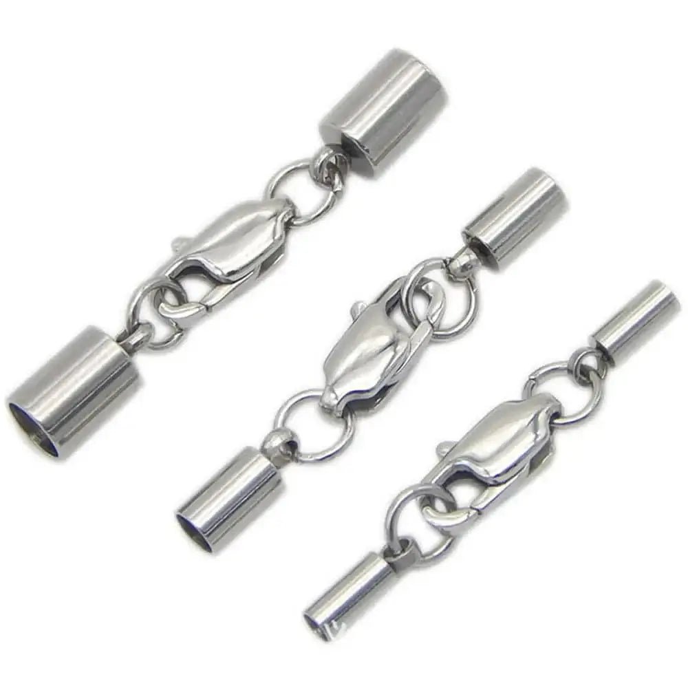China China 5Pcs Stainless Steel Leather Cords Lobster Clasps Hooks Connectors Leather Rope DIY Crafts Jewelry Making Fit 1.5/2/2.5/3/4 mm