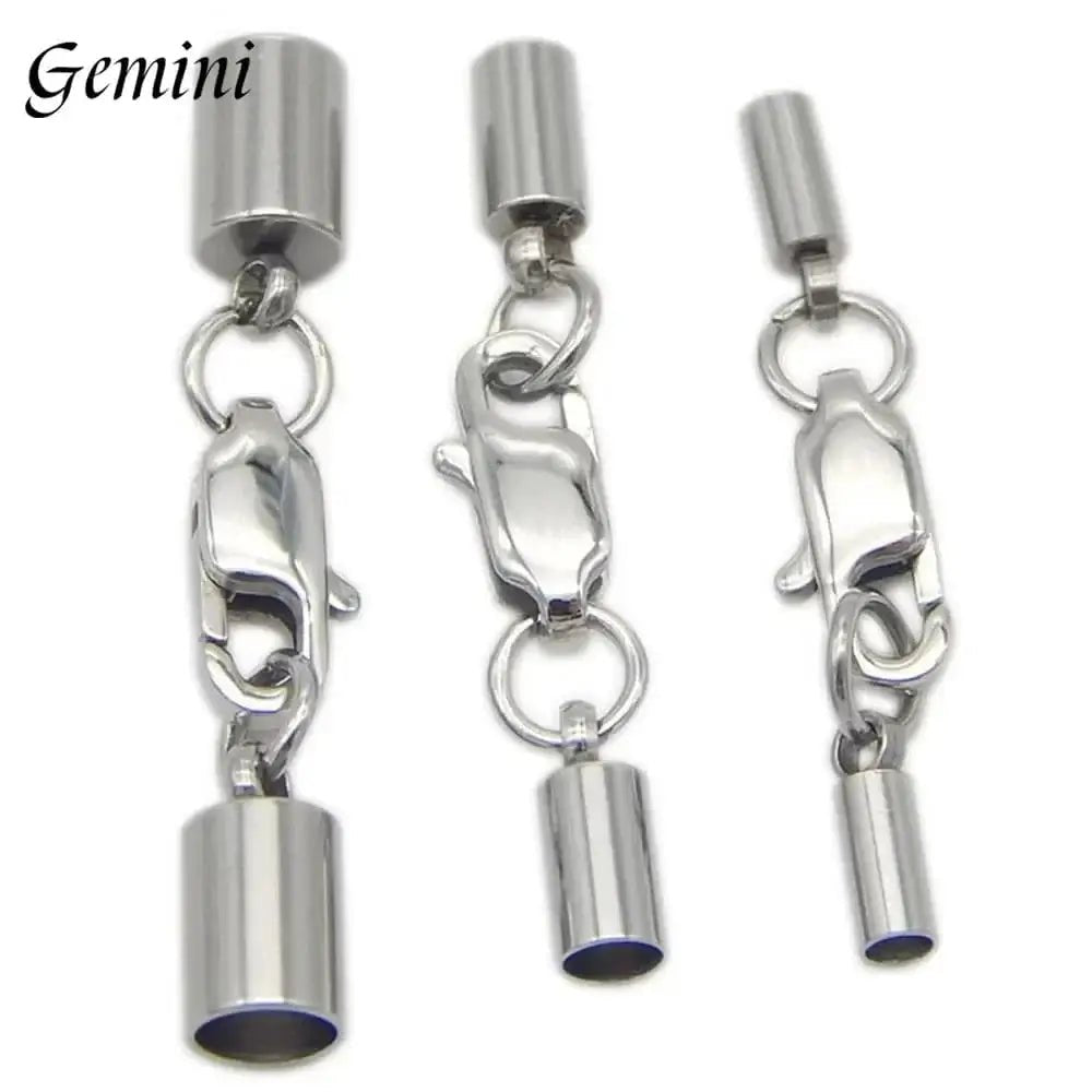 China China 5Pcs Stainless Steel Leather Cords Lobster Clasps Hooks Connectors Leather Rope DIY Crafts Jewelry Making Fit 1.5/2/2.5/3/4 mm