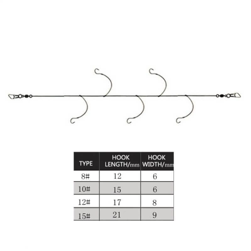 China China 6 In 1 Luminous Simulation Fish Skin 1.5m Sabiki Soft Fishing Lures Hook 8# 10# 12# 15# Fishing String Hook