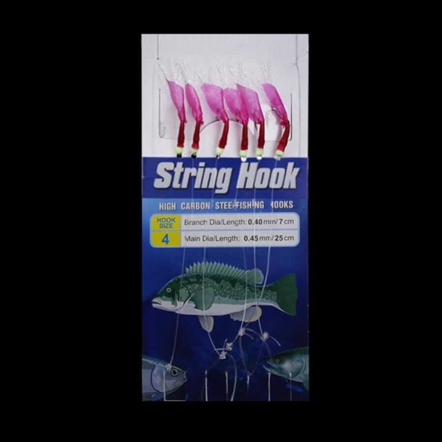 China China 6 In 1 Luminous Simulation Fish Skin 1.5m Sabiki Soft Fishing Lures Hook 8# 10# 12# 15# Fishing String Hook