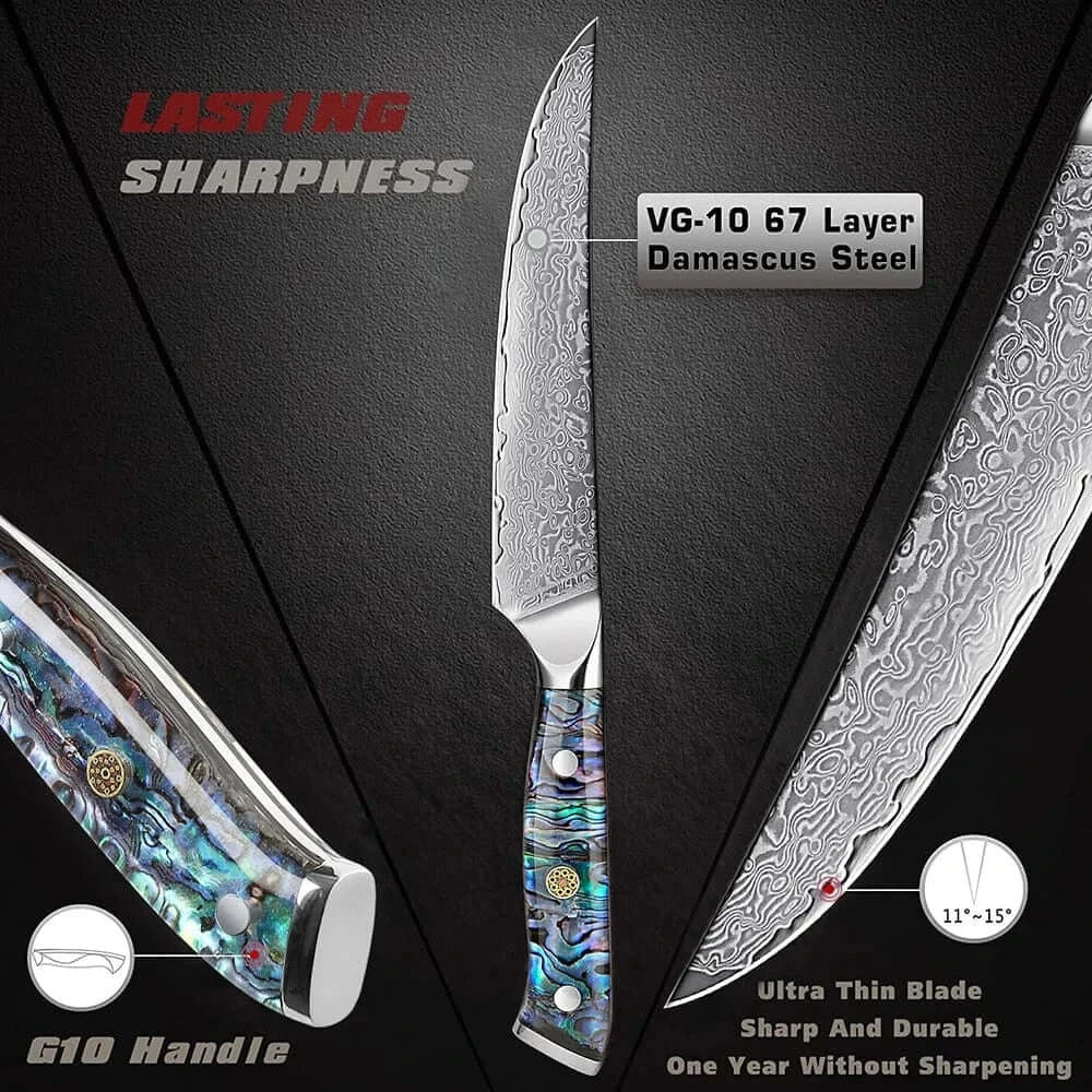 China China 6 inch / 6 inch XITUO Japanese Damascus AUS-10 Steel 6 Inch Utility Knife Ultra Sharp Chef Slicing Kitchen Knives Cut Fruit Vegetables Meat