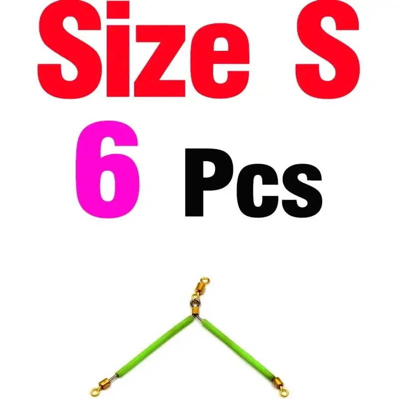 China China 6 Pcs S MNFT 6Pcs Luminous Stainless Steel Anti Tangle Booms With Swivel Hook Lure Connector Supplies Sea /Boat Fishing Tackle