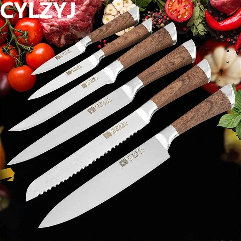 China China 6 Pcs Stainless Steel Knife Set Kitchen Knives 6 Pcs Set