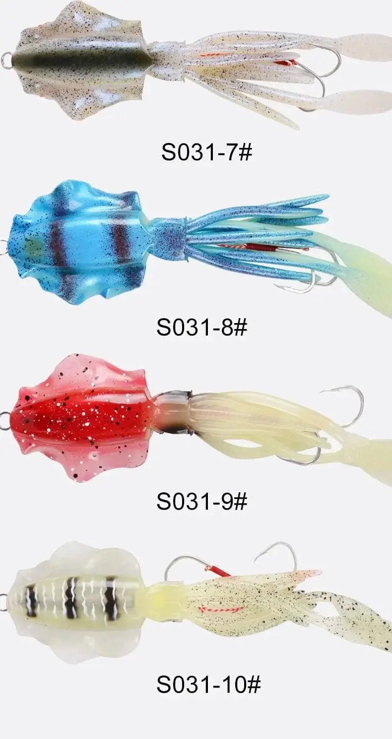 China China 60g120g150g Silicone Soft Artificial Rubber Luminous UV Squid Jig Fishing Lures For Sea Fishing Trolling Wobbler Bait