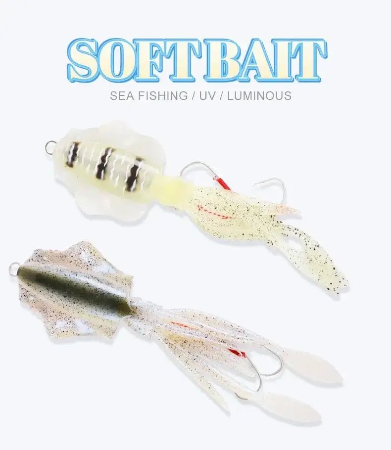 China China 60g120g150g Silicone Soft Artificial Rubber Luminous UV Squid Jig Fishing Lures For Sea Fishing Trolling Wobbler Bait