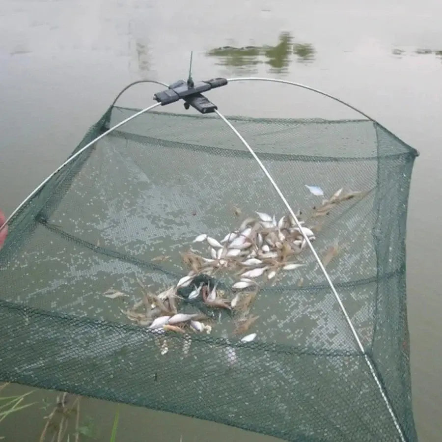 China China 60x60cm 60cm 80cm Portable Fishing Net Foldable Folding Mesh Nylon Fishing Net Landing Baits Trap Cast Dip Crab Shrimp Nets Catch Fish