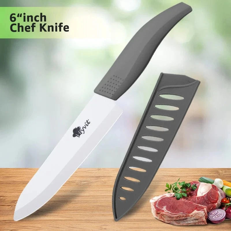 China China 6inch Gray Ceramic Knife 6 5 4 3 inch Kitchen Chef Knives RustProof White Blade Utility Slicing Paring Fruit Vegetable Cooking Cutter Tool