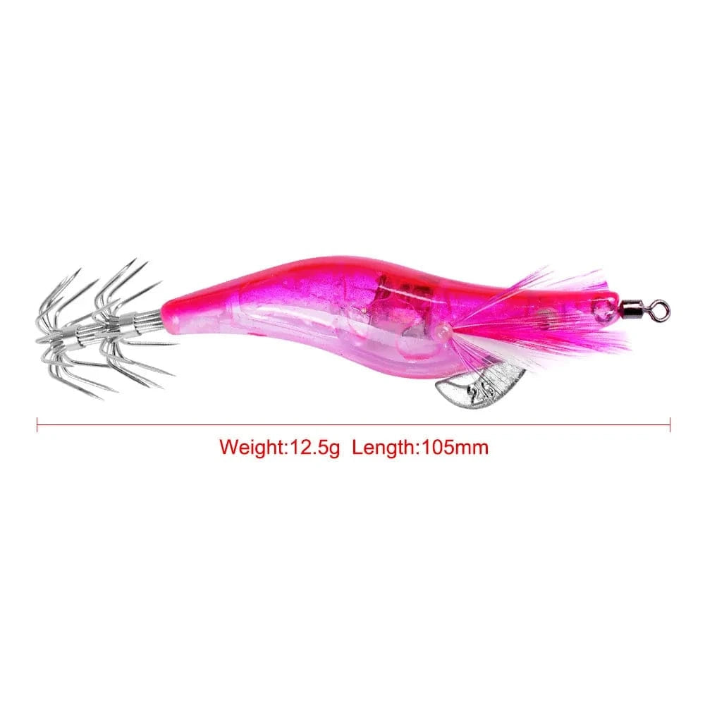 China China 6PC actual color 6Pcs/Set Electronic Flashing LED Fishing Lure in Water Tackle Tool Minnow Luminous Squid Jig Shrimp Bait Night Fishing Lure