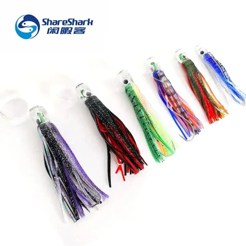 China China 6PCS/bag Trolling Sea Fishing Marlin Tuna Mahi Dolphin Durado Wahoo Shark Skirted Deep Sea Fishing Lure Set