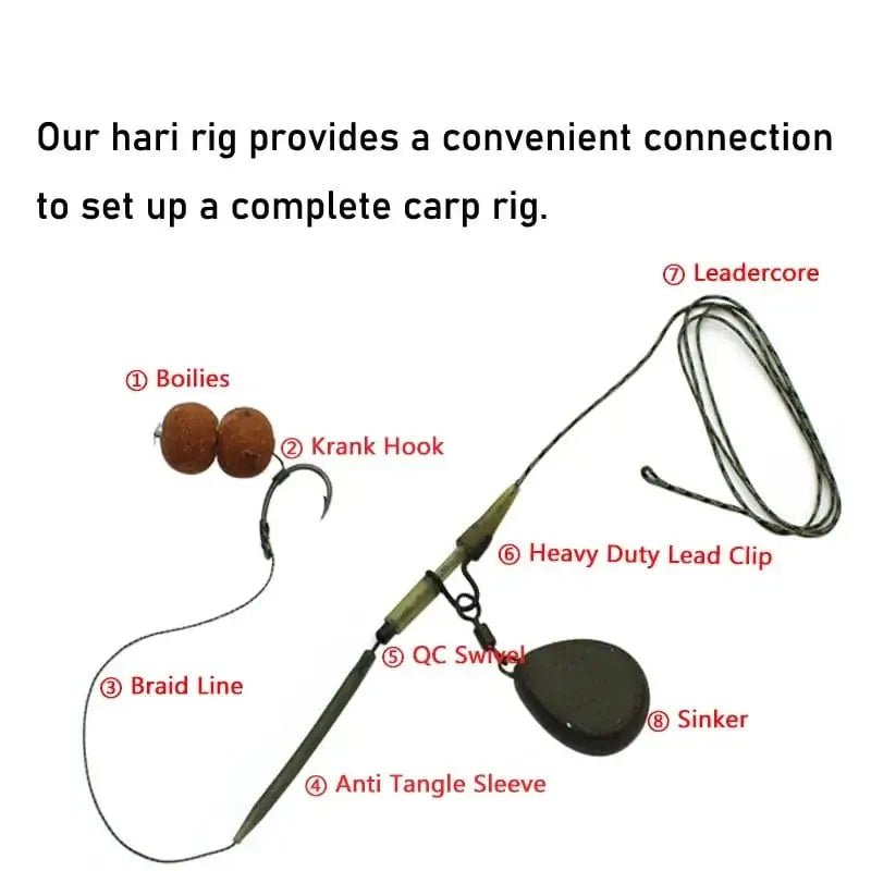 China China 6pcs Carp Fishing Accessories Hair Rig Fishing Hook Set Ready Made Tied Rigging With Fishing Line Boilie Hook For Carp Tackle