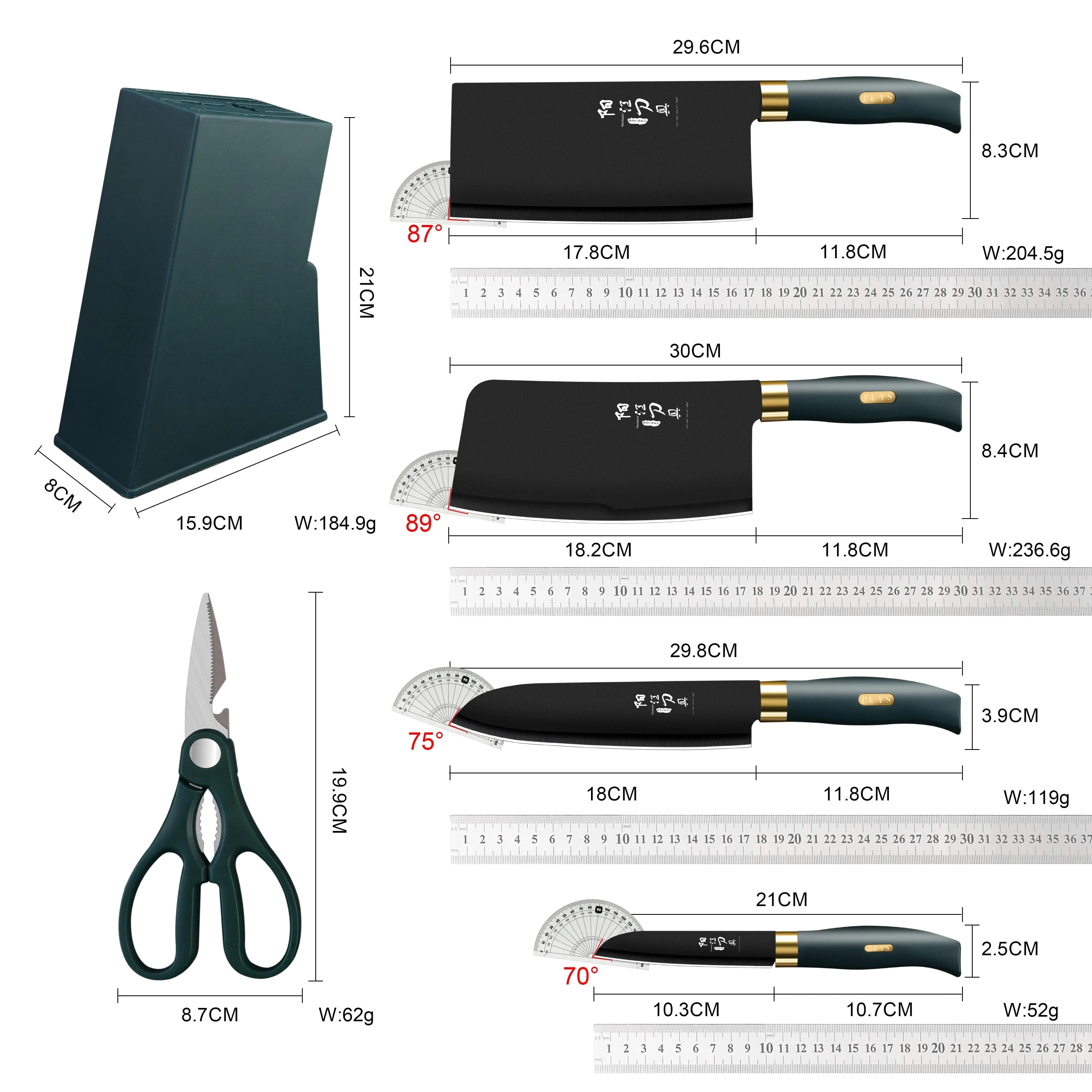 China China 6pcs New women's home knife set, commercial sharp stainless steel meat slicer chef's knife, kitchen special cutting knife small bone