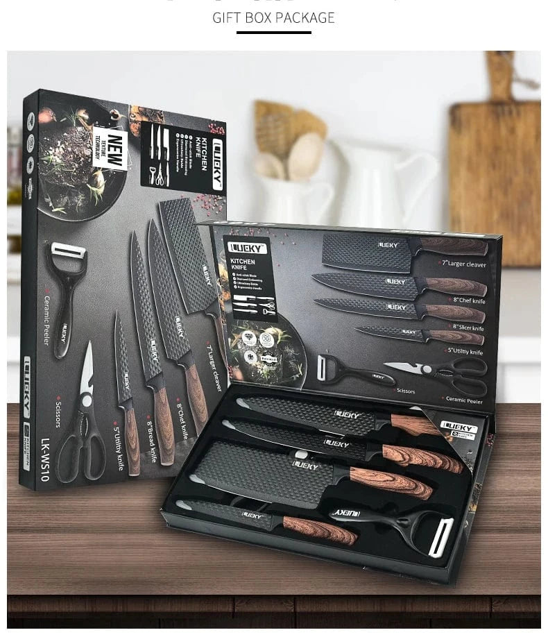 China China 6PCS Sets / CHINA Kitchen Knives Stainless Steel 6 PCS Sets