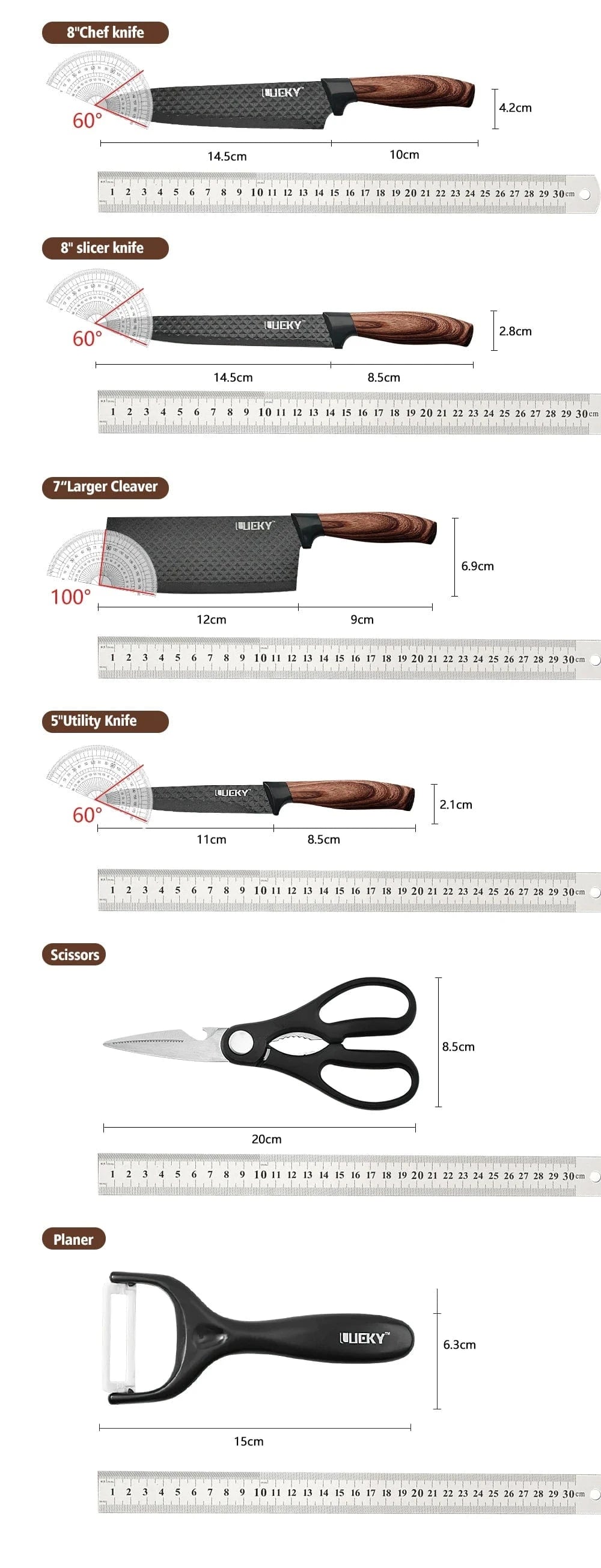 China China 6PCS Sets / CHINA Kitchen Knives Stainless Steel 6 PCS Sets