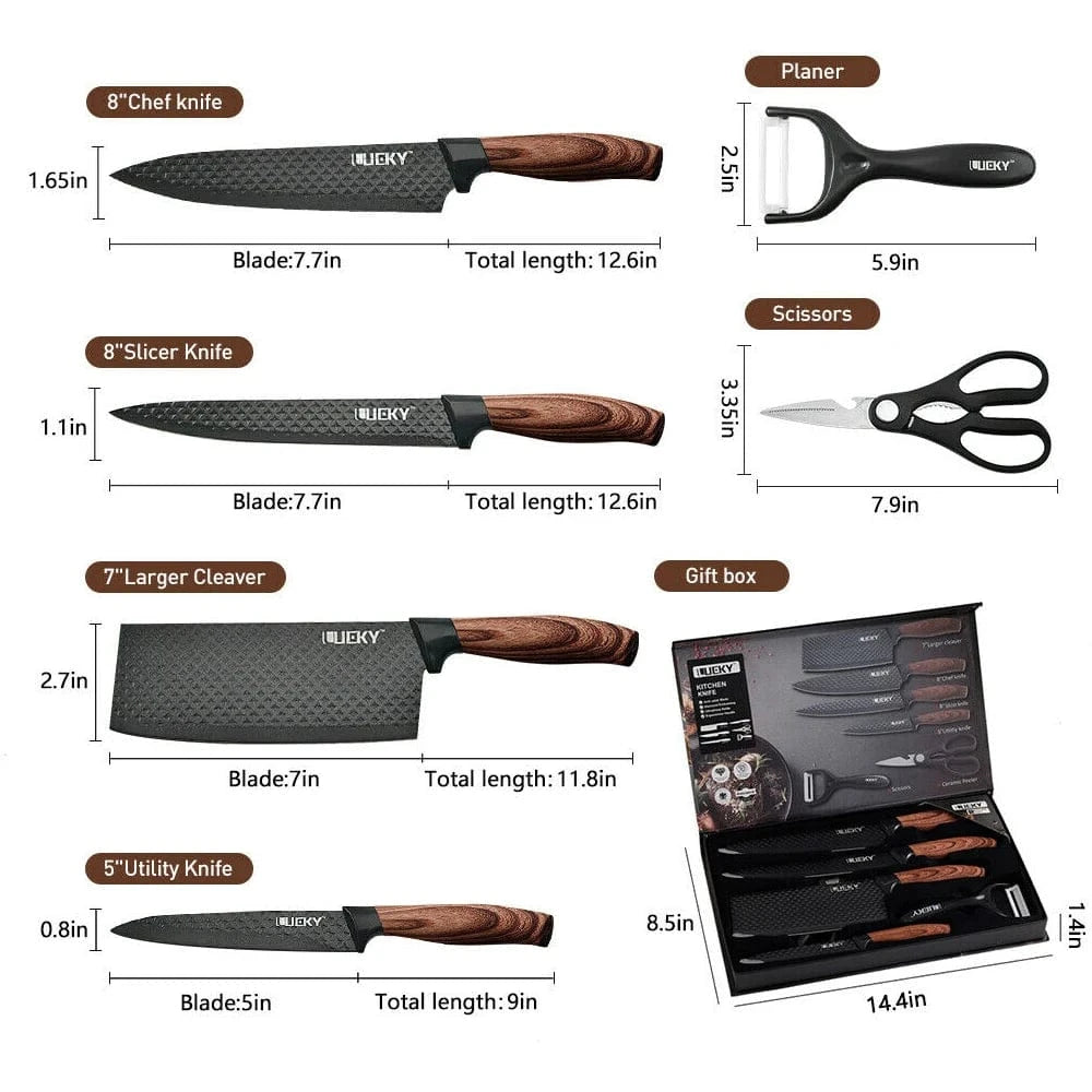 China China 6PCS Sets / CHINA Kitchen Knives Stainless Steel 6 PCS Sets