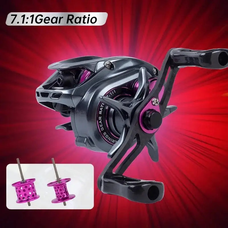 China China 7.1 / Right Hand Kingdom Baitcasting Fishing Reel 135g Ultra Light Spool Bait 7.1:1 8.1:1 4kg Micro Monster Shallow Spool Light Game Coil