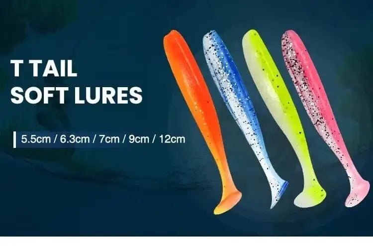 China China 7CM-2g / random color-100pcs 100pcs T Tail 70mm 90mm 120mm Shad Worm Soft Bait Artificial Bait Swimbait Bait Wobbler Soft Baits Silicone Fishing Sports