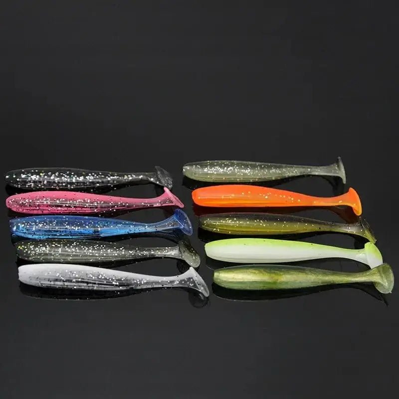 China China 7CM-2g / random color-100pcs 100pcs T Tail 70mm 90mm 120mm Shad Worm Soft Bait Artificial Bait Swimbait Bait Wobbler Soft Baits Silicone Fishing Sports