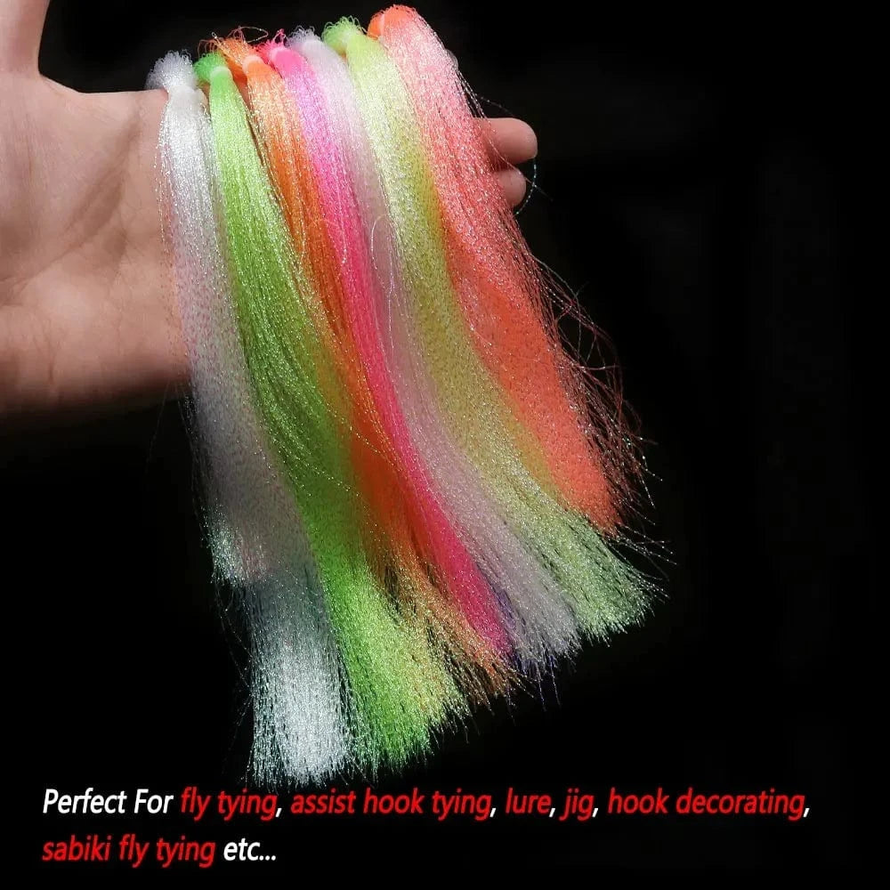 China China 7Packs Mix Color Bimoo 7Packs Twisted Holographic Flashabou Tinsel Crystal Flash Tinsel For Jig Hook Lure  Flies Tying Sabiki Rig Making Material